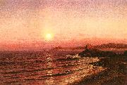 Raymond D Yelland Moonrise over Seacost at Pacific Grove oil painting on canvas